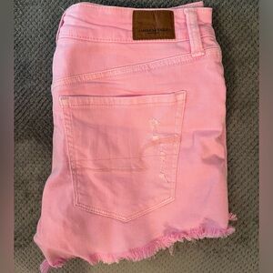 American Eagle pink jean shorts